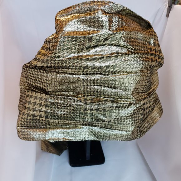 VTG Echo Scarf, Gold Metallic Black  Rectangular 58.5" x 10.5" Made in Japan - Picture 2 of 7